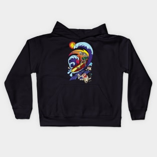 Surfer Skeleton Surfing Surf Beach Ocean Kids Hoodie